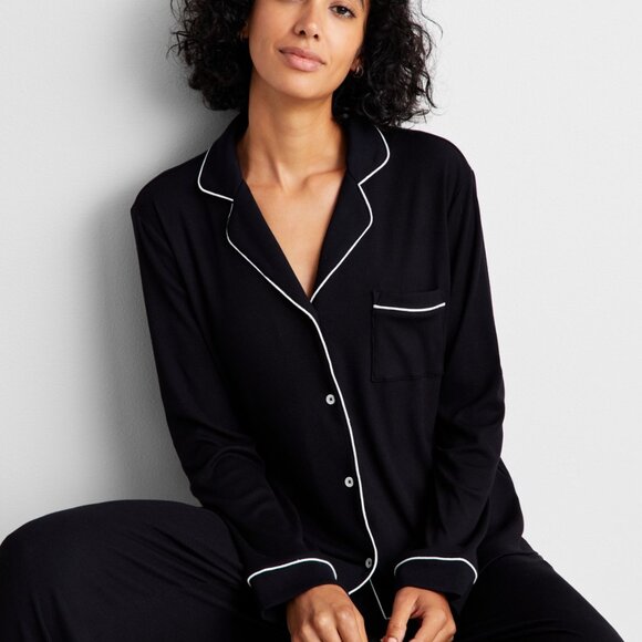 #1032 State of Day Women's 2-Pc. Packaged Ribbed Notched-Collar Pajamas set - Picture 6 of 6